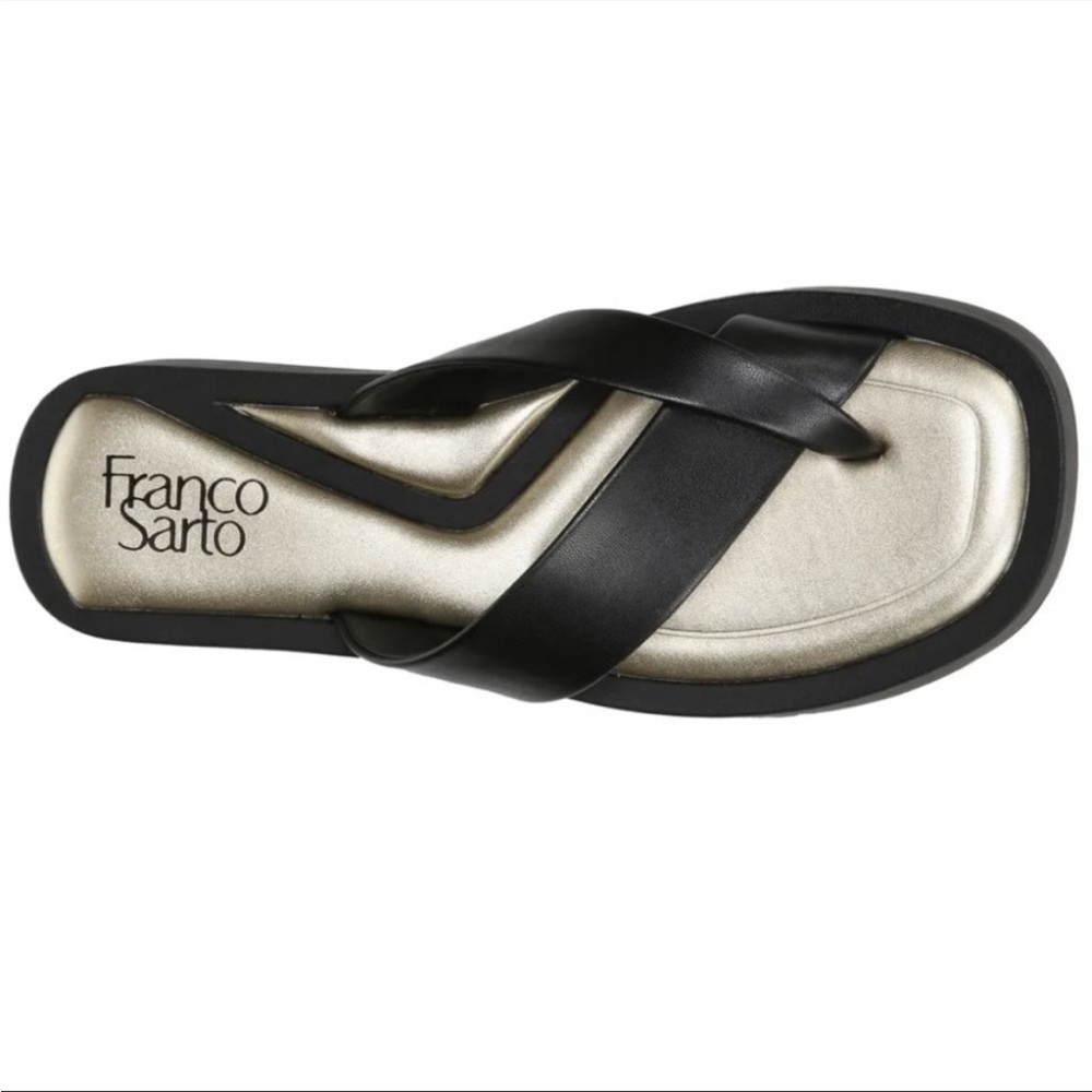 Franco Sarto Platform Sandals | 7.5 | Black & Gold